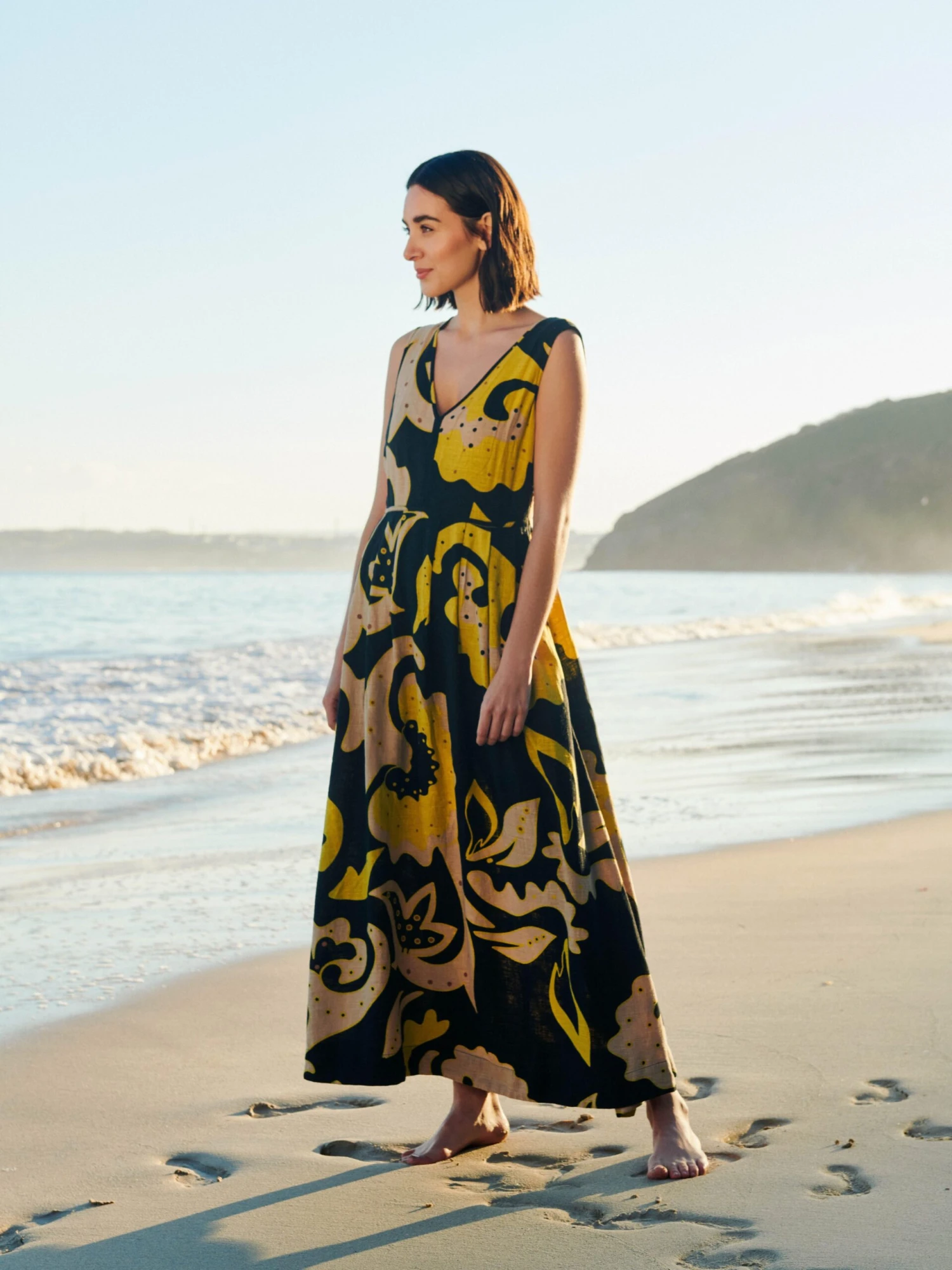 WHITE STUFF Gigi Linen Maxi Dress In BLACK MULTI 1 WHITE STUFF Gigi Linen Maxi Dress In BLACK MULTI