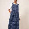 WHITE STUFF Hazel Linen Dress In NAVY MULTI