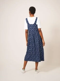 WHITE STUFF Hazel Linen Dress In NAVY MULTI -Whte Stuffy Store 438233 NAVY MULTI MB