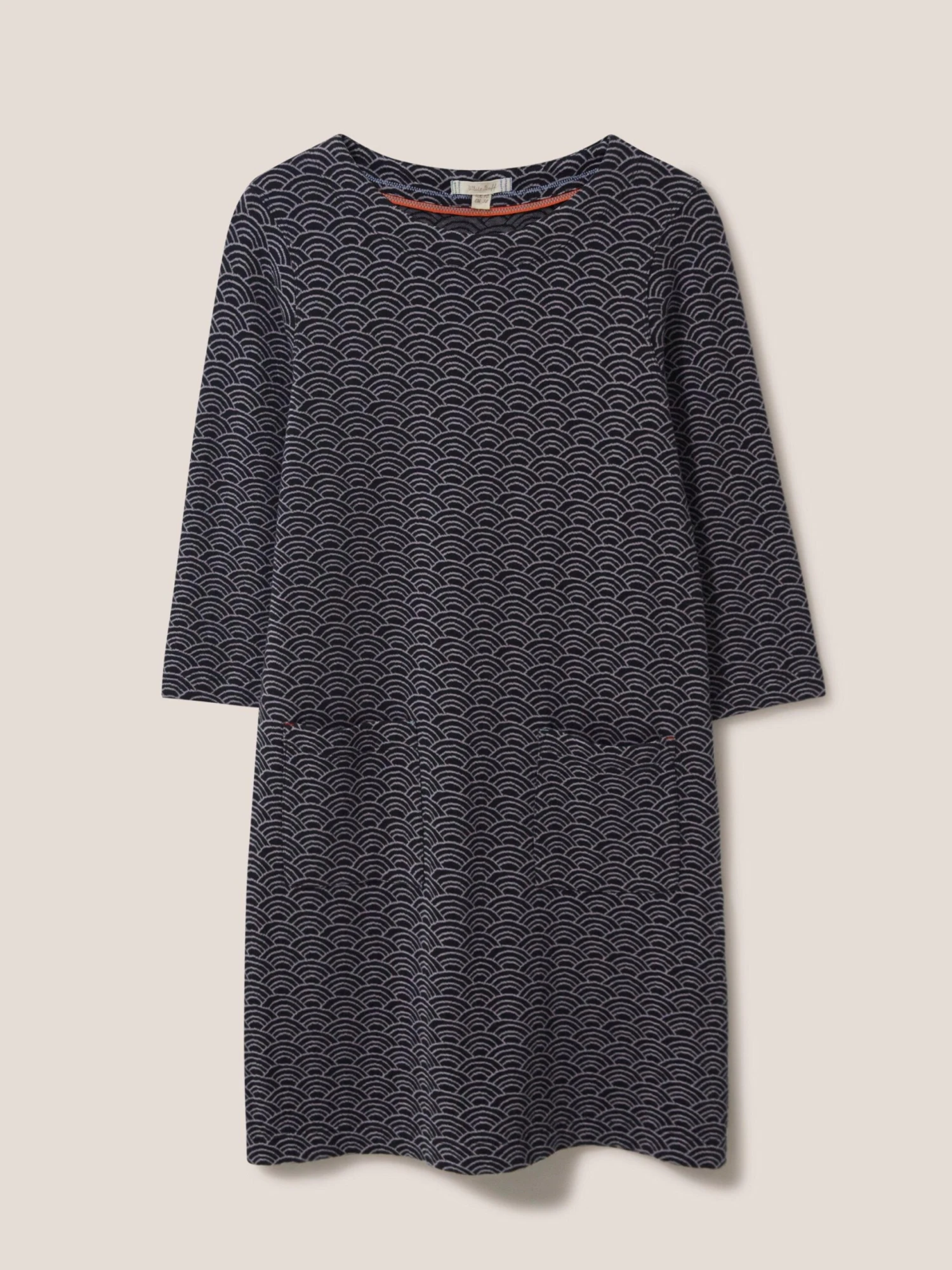 WHITE STUFF Skye Jacquard Jersey Dress In GREY MULTI 5 WHITE STUFF Skye Jacquard Jersey Dress In GREY MULTI - Image 5