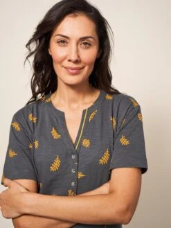 WHITE STUFF Tammy Cotton Jersey Dress In GREY MULTI 6 WHITE STUFF Tammy Cotton Jersey Dress In GREY MULTI -Whte Stuffy Store 438258 GREY MLT MD