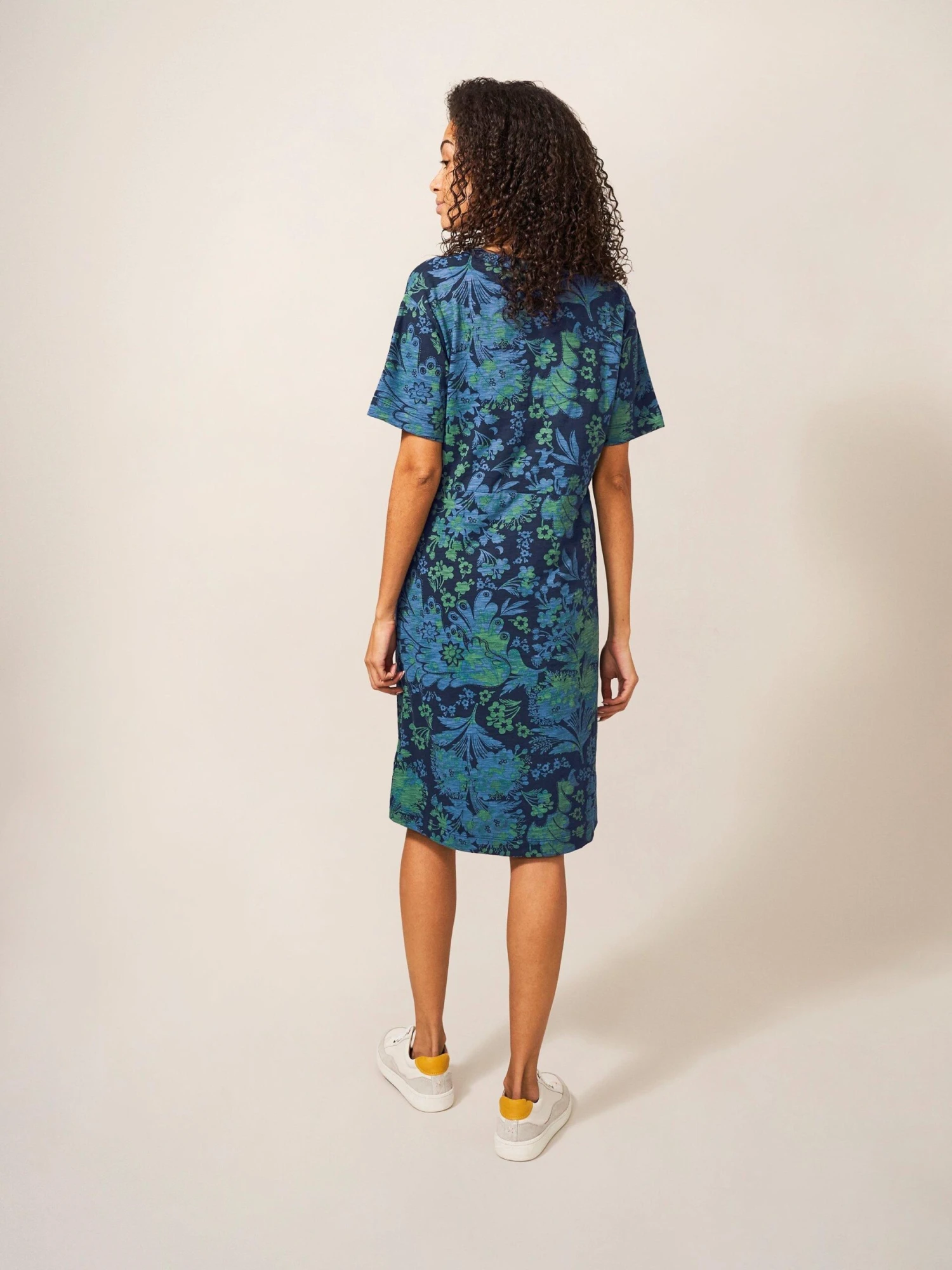 WHITE STUFF Tammy Cotton Jersey Dress In NAVY MULTI 4 WHITE STUFF Tammy Cotton Jersey Dress In NAVY MULTI - Image 4