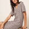 WHITE STUFF Tammy Cotton Jersey Dress In PLUM MULTI