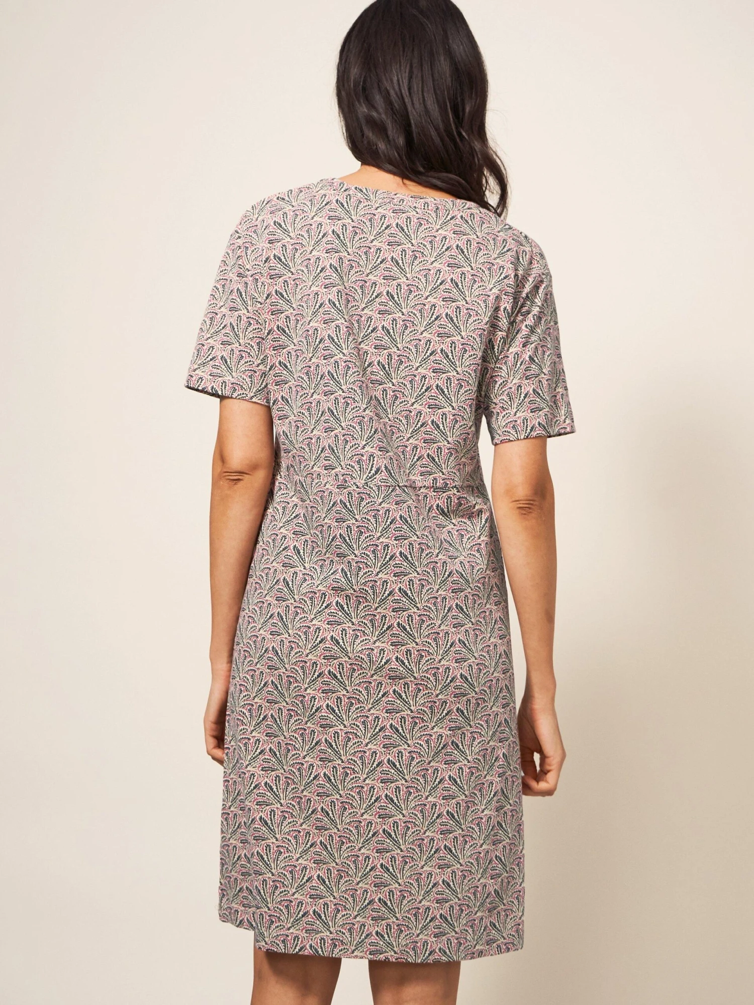 WHITE STUFF Tammy Cotton Jersey Dress In PLUM MULTI 4 WHITE STUFF Tammy Cotton Jersey Dress In PLUM MULTI - Image 4