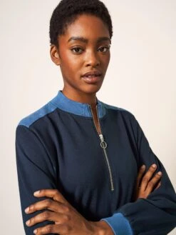 WHITE STUFF Bexley Jersey Sweat Dress In BLUE MULTI 11 WHITE STUFF Bexley Jersey Sweat Dress In BLUE MULTI -Whte Stuffy Store 438260 BLUE MLT MD