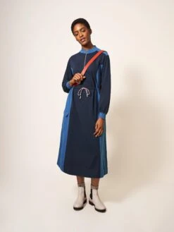 WHITE STUFF Bexley Jersey Sweat Dress In BLUE MULTI 10 WHITE STUFF Bexley Jersey Sweat Dress In BLUE MULTI -Whte Stuffy Store 438260 BLUE MLT MF