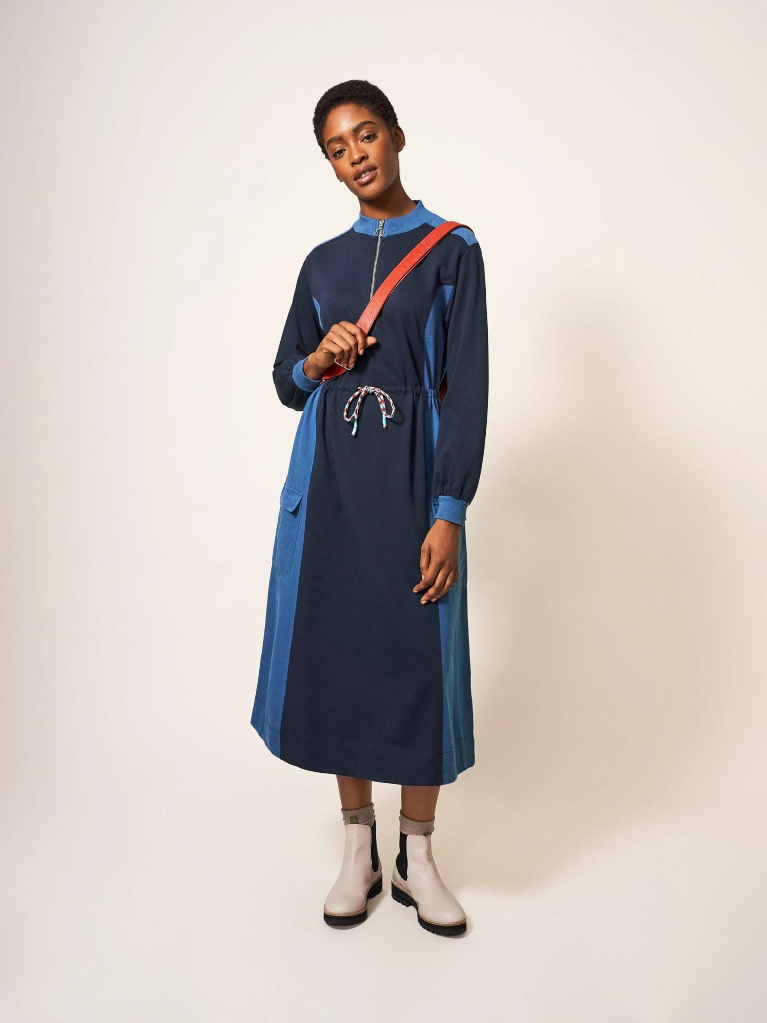 WHITE STUFF Bexley Jersey Sweat Dress In BLUE MULTI 3 WHITE STUFF Bexley Jersey Sweat Dress In BLUE MULTI - Image 3