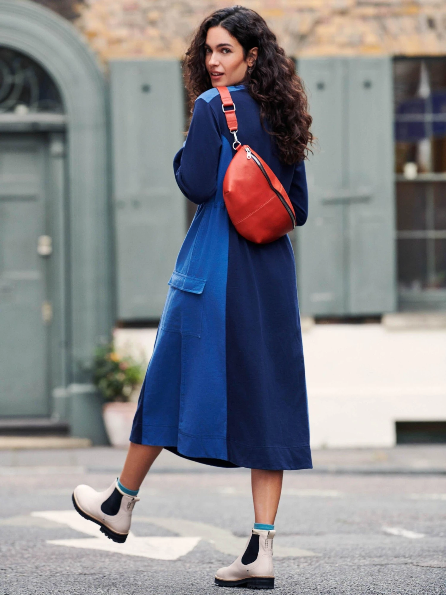 WHITE STUFF Bexley Jersey Sweat Dress In BLUE MULTI 1 WHITE STUFF Bexley Jersey Sweat Dress In BLUE MULTI