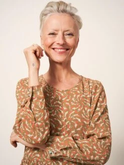 WHITE STUFF Elisa Dress In TAN MULTI 8 WHITE STUFF Elisa Dress In TAN MULTI -Whte Stuffy Store 438265 TAN MULTI MD