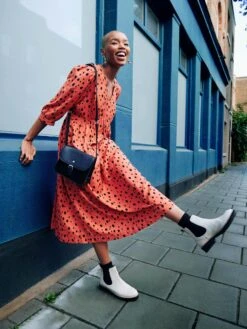 Whte Stuffy Store 43 WHITE STUFF Lucy Midi Dress In PINK MULTI