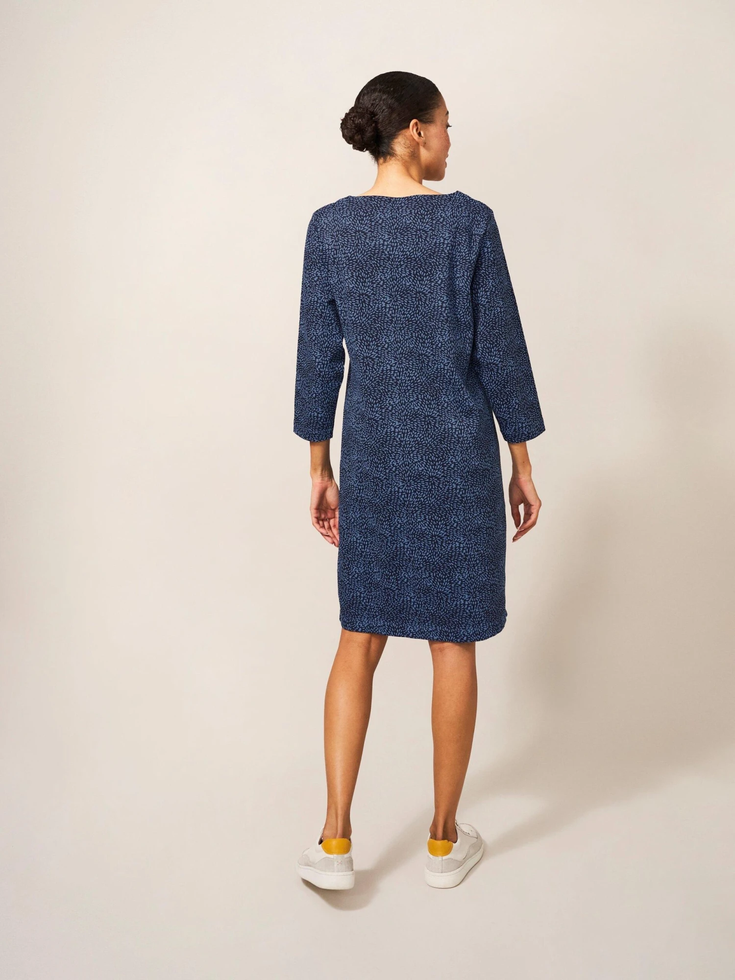 WHITE STUFF Skye Jersey Dress In MID BLUE 4 WHITE STUFF Skye Jersey Dress In MID BLUE - Image 4