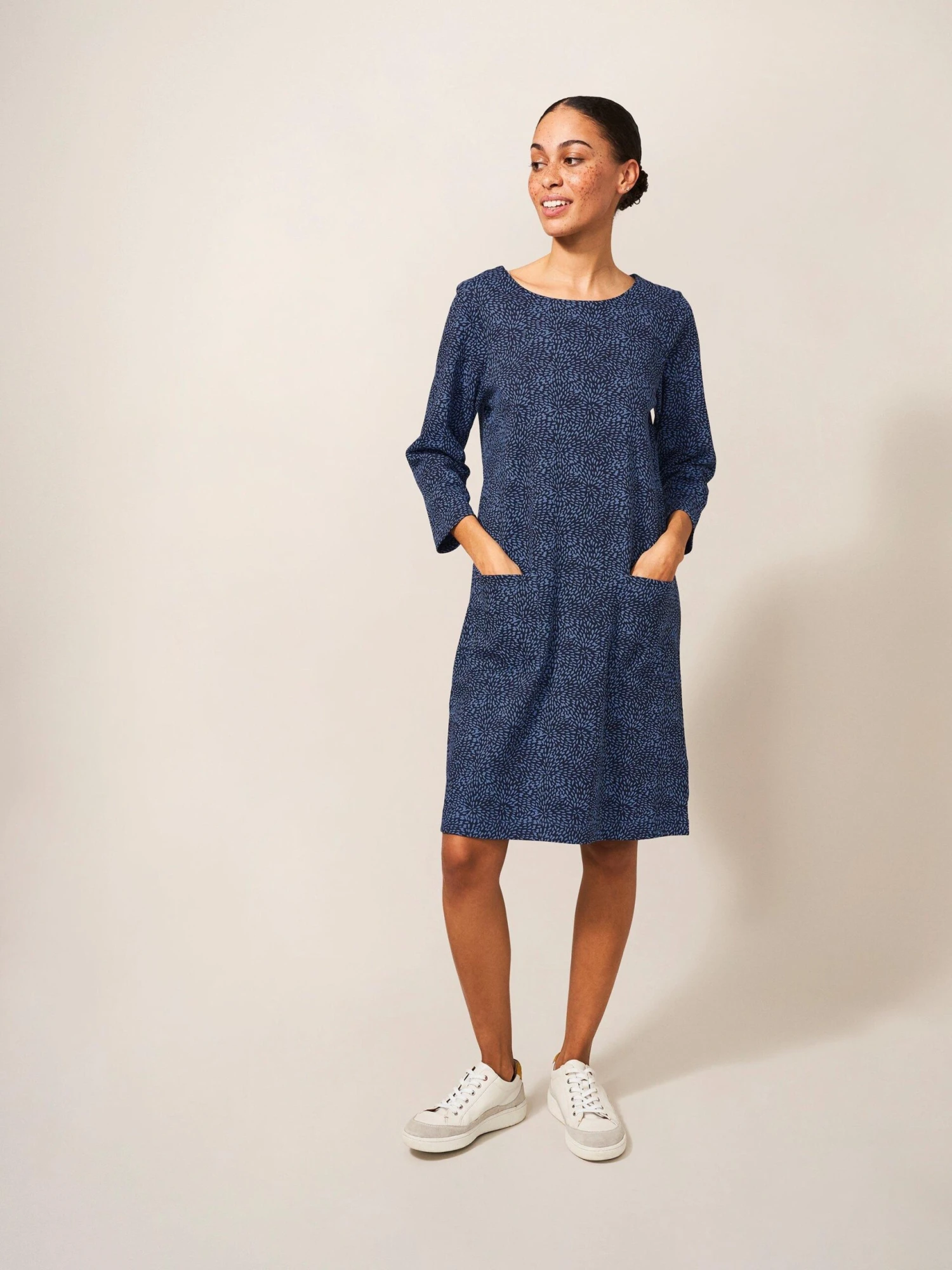 WHITE STUFF Skye Jersey Dress In MID BLUE 2 WHITE STUFF Skye Jersey Dress In MID BLUE - Image 2