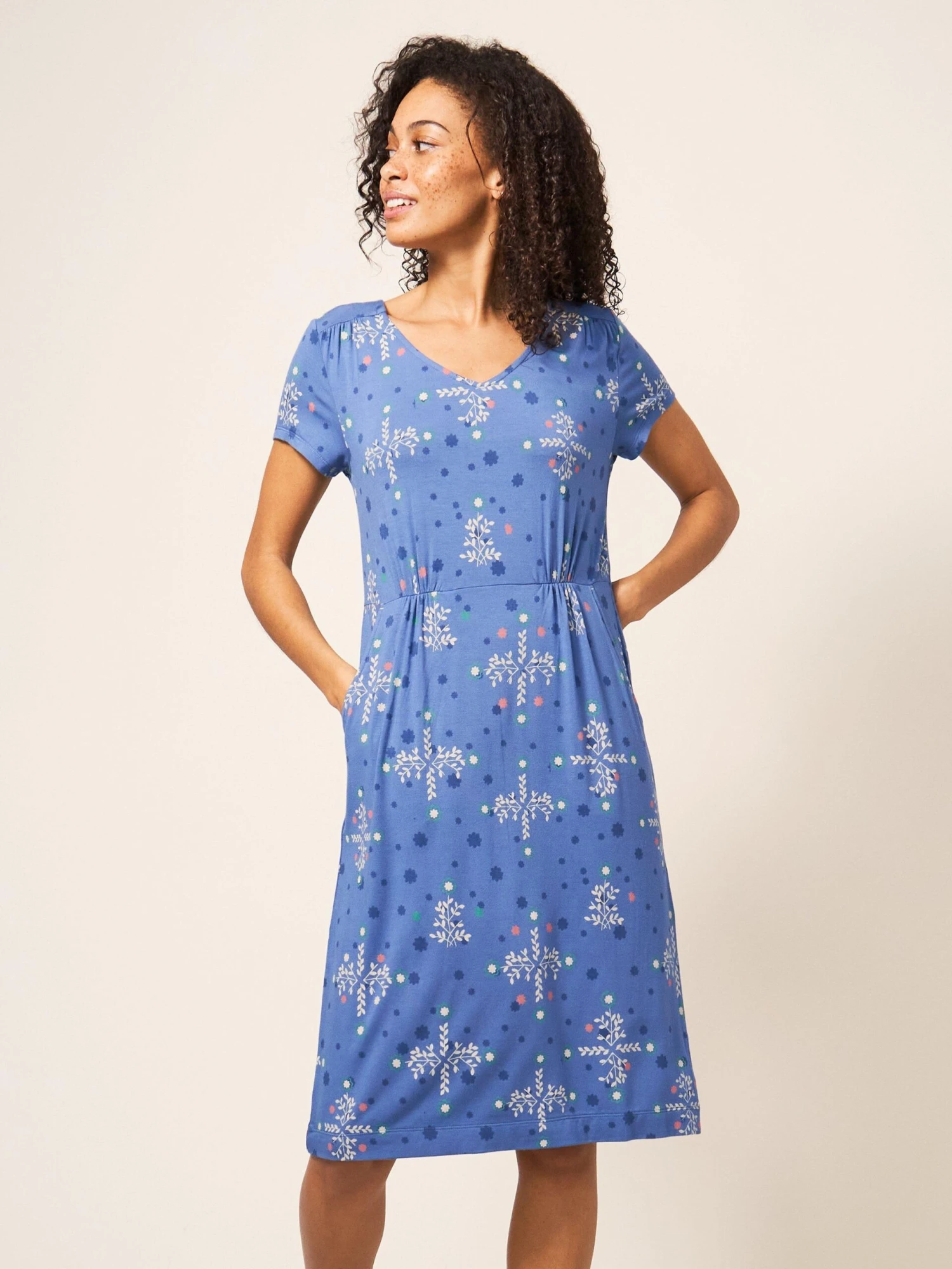 WHITE STUFF Tallie Jersey Dress In BLUE MULTI 1 WHITE STUFF Tallie Jersey Dress In BLUE MULTI