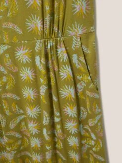 WHITE STUFF Tallie Jersey Dress In GREEN PRINT -Whte Stuffy Store 438270 GREEN PR FD