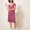 WHITE STUFF Tallie Jersey Dress In PLUM MULTI