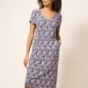 WHITE STUFF Tallie Jersey Dress In PURPLE MULTI