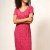 WHITE STUFF Tallie Jersey Dress In RED MULTI