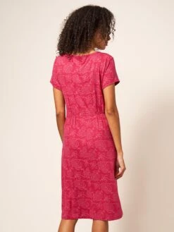 WHITE STUFF Tallie Jersey Dress In RED MULTI -Whte Stuffy Store 438270 RED MLT MB