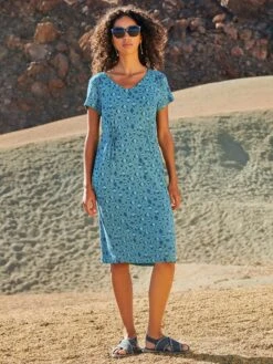 Whte Stuffy Store 41 WHITE STUFF Tallie Jersey Dress In TEAL MULTI