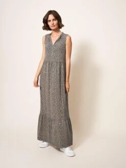 WHITE STUFF Sonia Jersey Maxi Dress In GREY MULTI