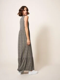 WHITE STUFF Sonia Jersey Maxi Dress In GREY MULTI -Whte Stuffy Store 438271 GREY MLT MB