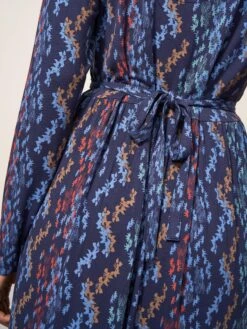 WHITE STUFF Zena Jersey Wrap Dress In NAVY MULTI -Whte Stuffy Store 438272 NAVY MULTI MD