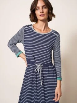 WHITE STUFF Nuelle Jersey Dress In NAVY MULTI