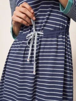 WHITE STUFF Nuelle Jersey Dress In NAVY MULTI -Whte Stuffy Store 438274 NAVY MULTI MD