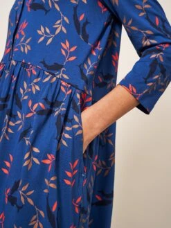 WHITE STUFF Everly Jersey Dress In NAVY MULTI -Whte Stuffy Store 438276 NAVY MULTI MD