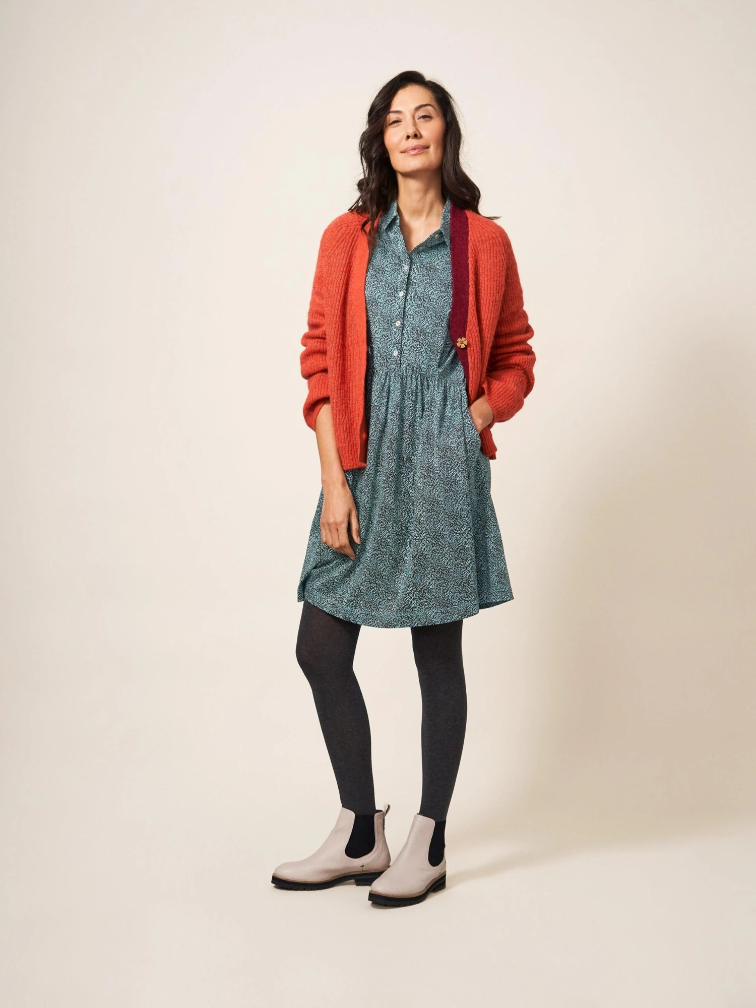 WHITE STUFF Everly Jersey Dress In TEAL MULTI 2 WHITE STUFF Everly Jersey Dress In TEAL MULTI - Image 2