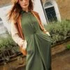 WHITE STUFF Jane Jersey Shirt Dress In DARK GREEN
