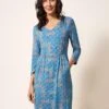 WHITE STUFF Tallie Eco Vero Jersey Dress In TEAL MULTI