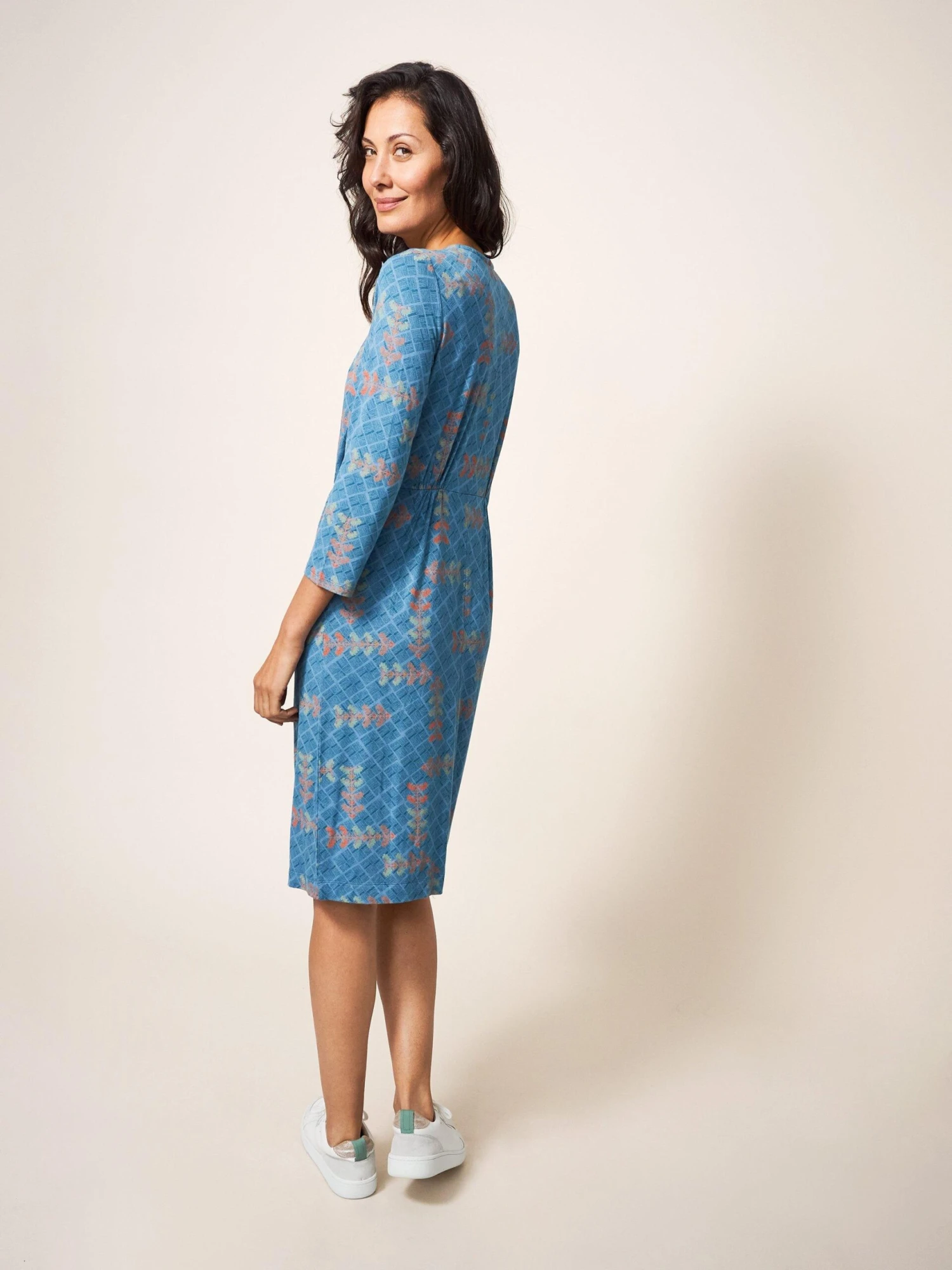 WHITE STUFF Tallie Eco Vero Jersey Dress In TEAL MULTI 4 WHITE STUFF Tallie Eco Vero Jersey Dress In TEAL MULTI - Image 4