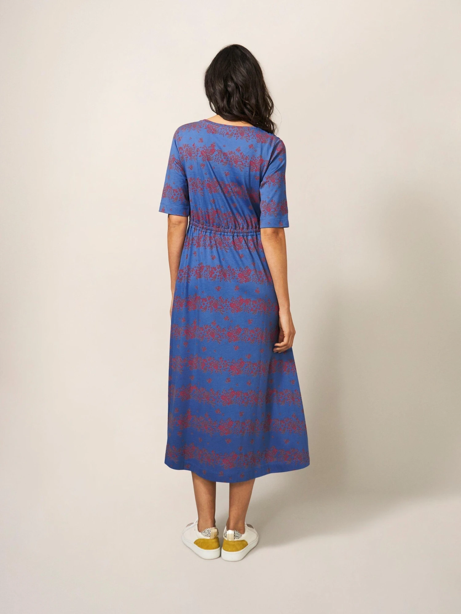 WHITE STUFF Nuelle Jersey Printed Dress In BLUE MULTI 4 WHITE STUFF Nuelle Jersey Printed Dress In BLUE MULTI - Image 4