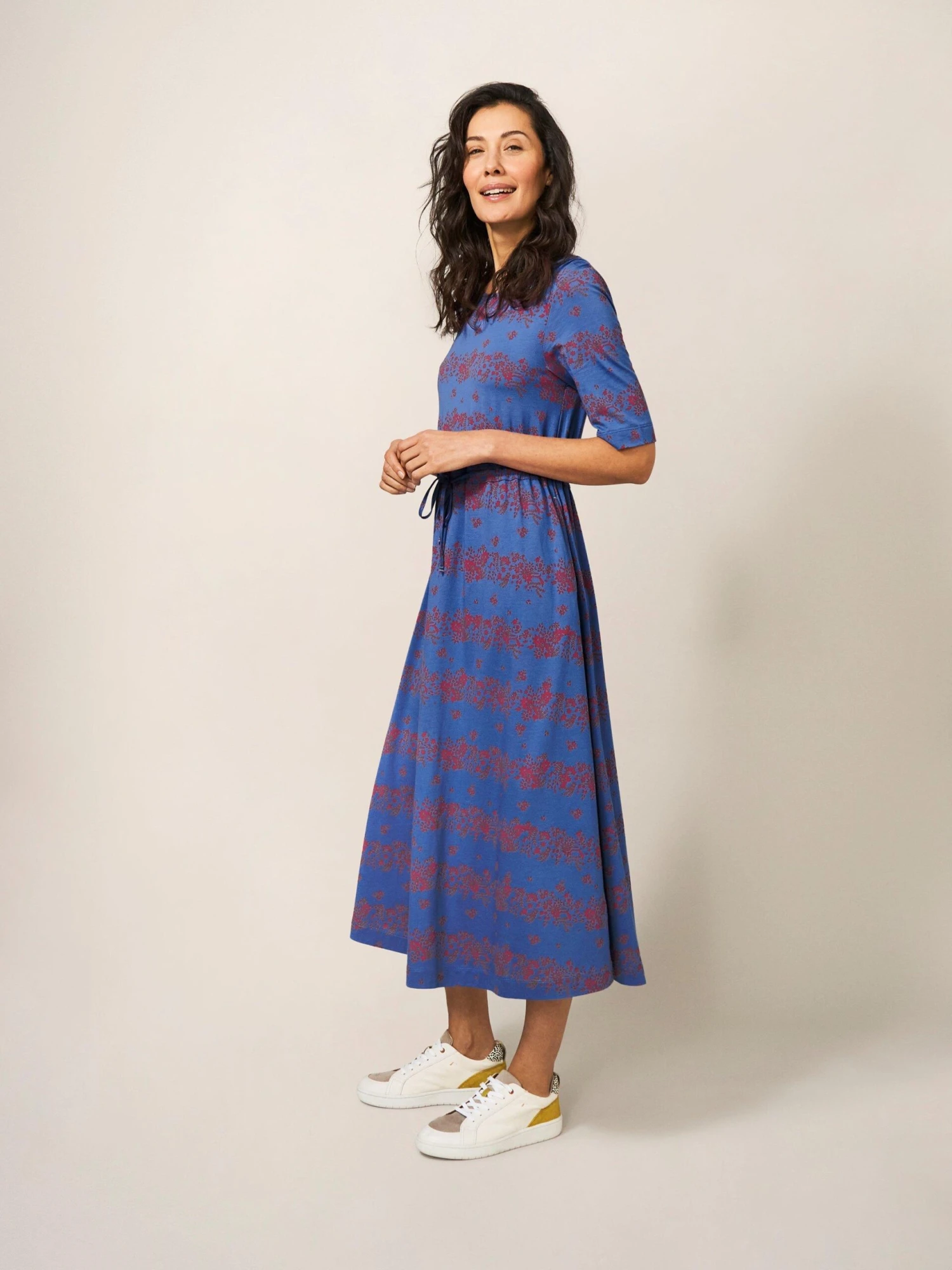 WHITE STUFF Nuelle Jersey Printed Dress In BLUE MULTI 2 WHITE STUFF Nuelle Jersey Printed Dress In BLUE MULTI - Image 2