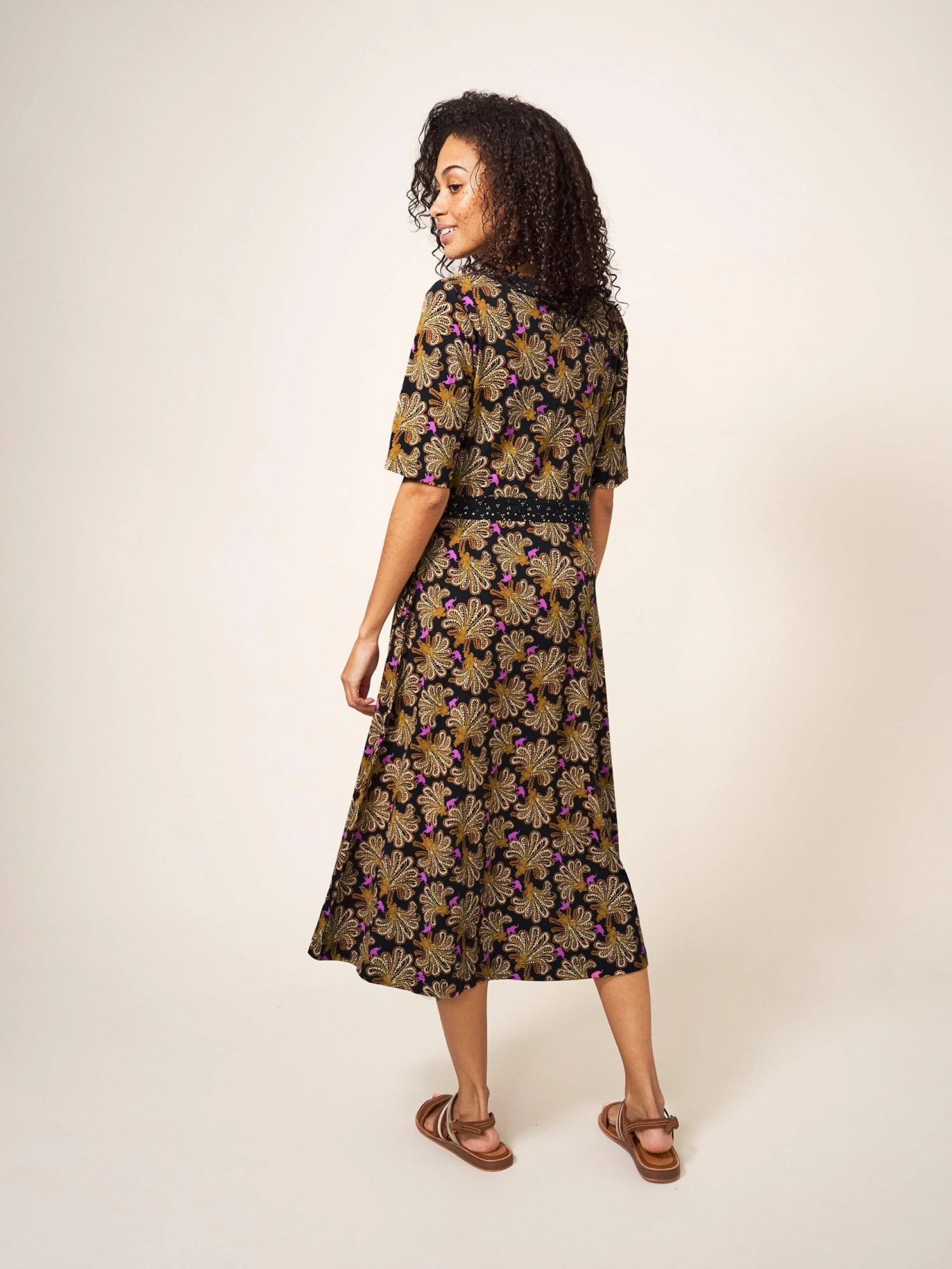 WHITE STUFF Esme Jersey Dress In BLACK MULTI 4 WHITE STUFF Esme Jersey Dress In BLACK MULTI - Image 4