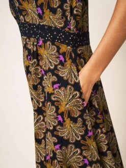 WHITE STUFF Esme Jersey Dress In BLACK MULTI 6 WHITE STUFF Esme Jersey Dress In BLACK MULTI -Whte Stuffy Store 438332 BLK MLT MD