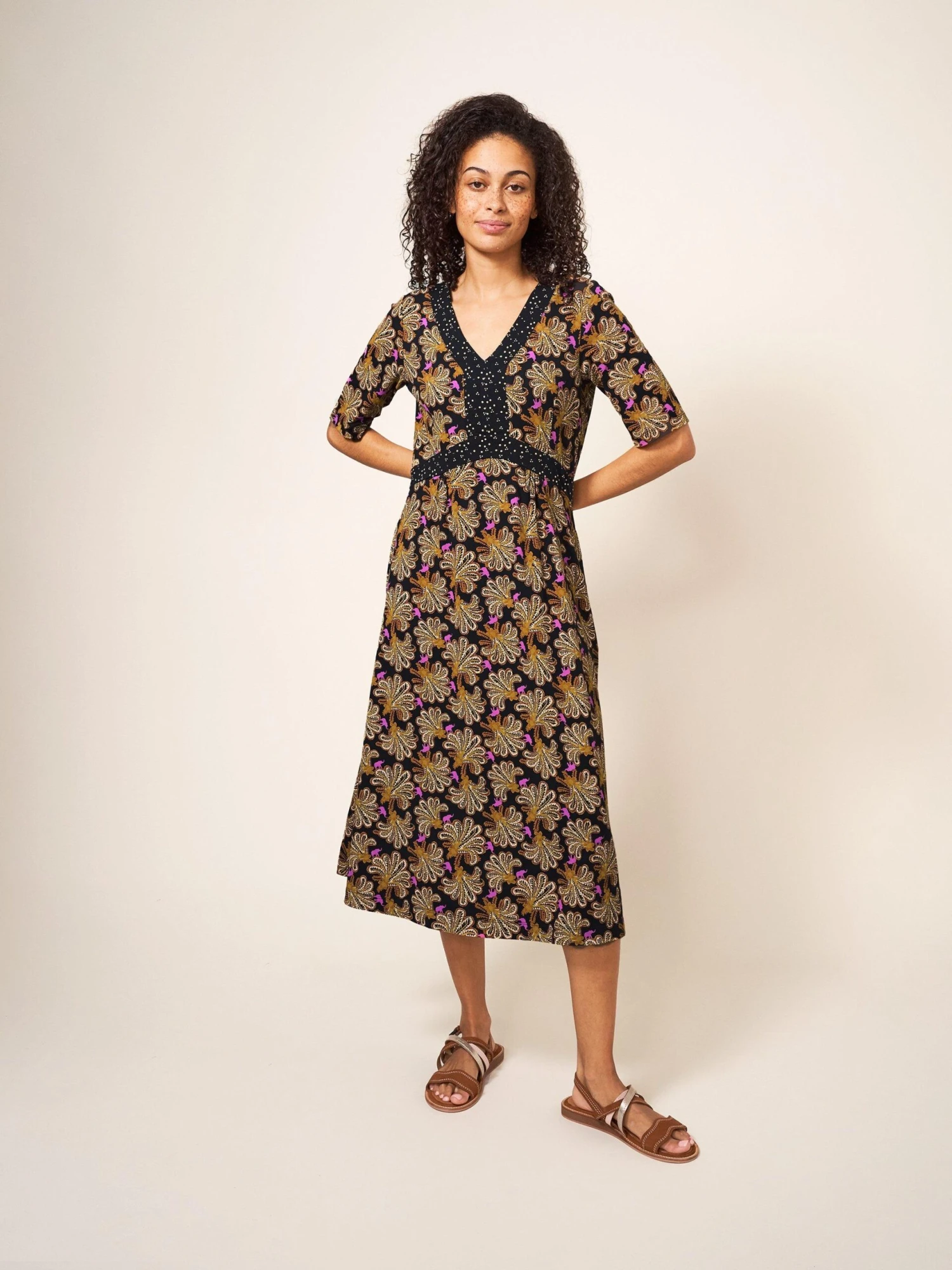 WHITE STUFF Esme Jersey Dress In BLACK MULTI 2 WHITE STUFF Esme Jersey Dress In BLACK MULTI - Image 2