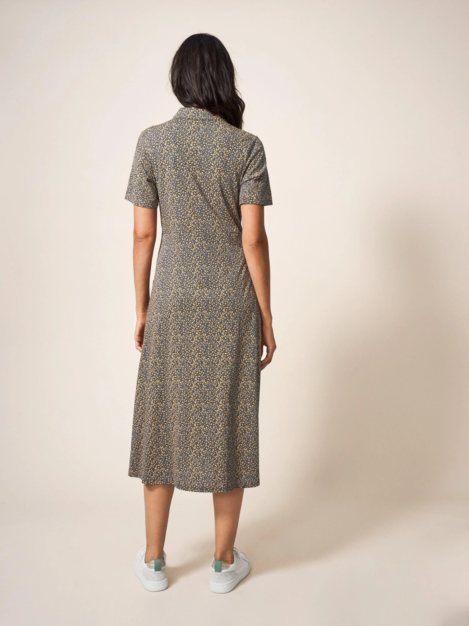 WHITE STUFF Rua Jersey Shirt Midi Dress In GREY MULTI 5 WHITE STUFF Rua Jersey Shirt Midi Dress In GREY MULTI - Image 5