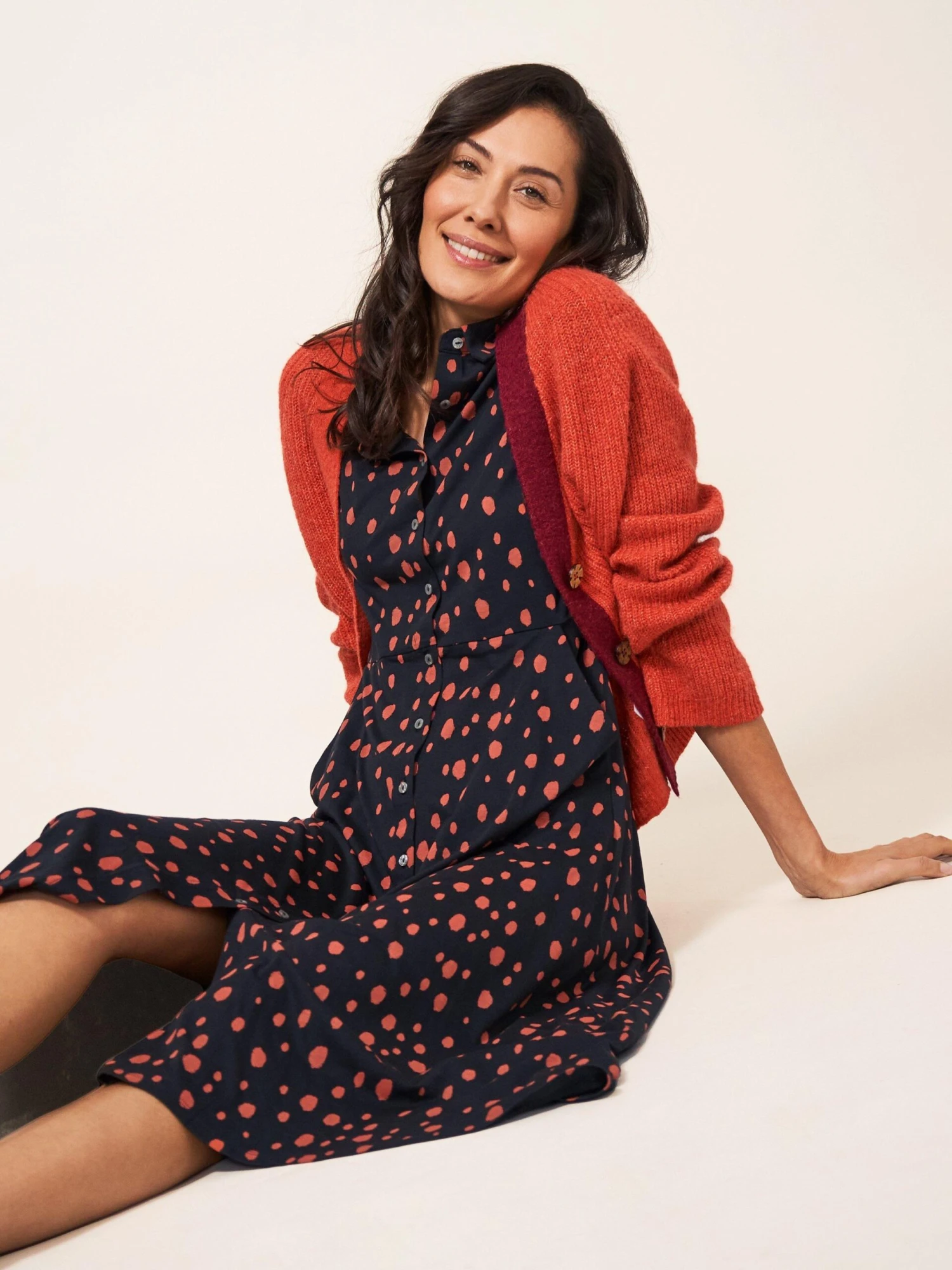 WHITE STUFF Rua Jersey Midi Dress In PINK MULTI 2 WHITE STUFF Rua Jersey Midi Dress In PINK MULTI - Image 2