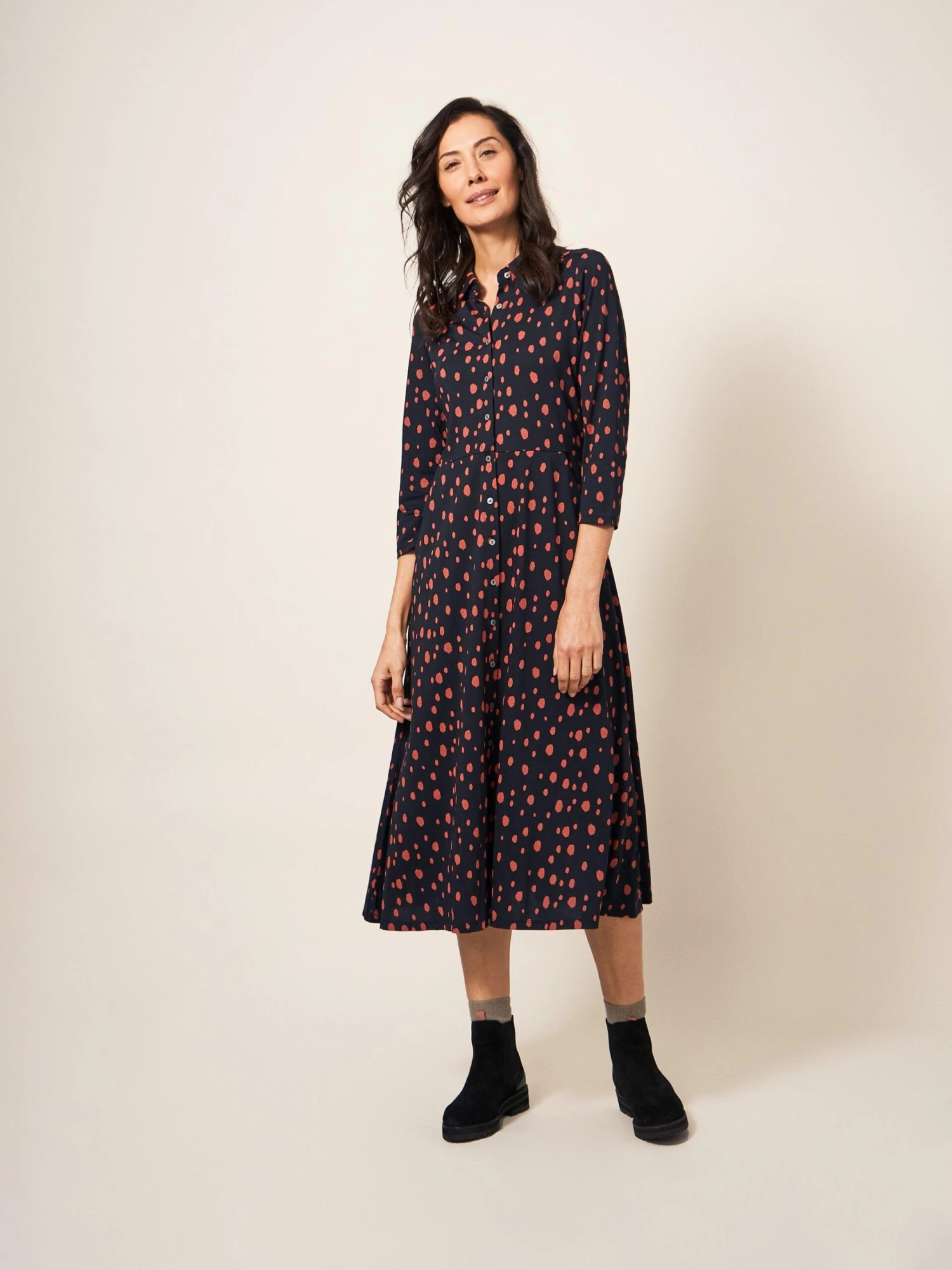 WHITE STUFF Rua Jersey Midi Dress In PINK MULTI 3 WHITE STUFF Rua Jersey Midi Dress In PINK MULTI - Image 3