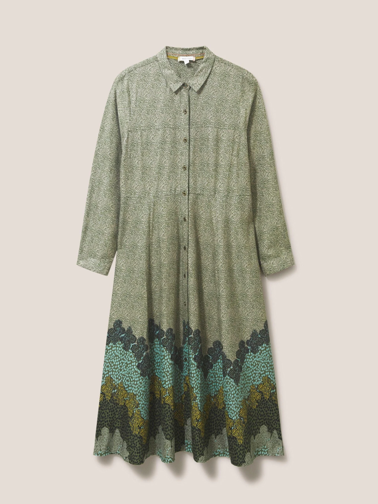 WHITE STUFF Renee Midi Shirt Dress In GREEN MULTI 6 WHITE STUFF Renee Midi Shirt Dress In GREEN MULTI - Image 6