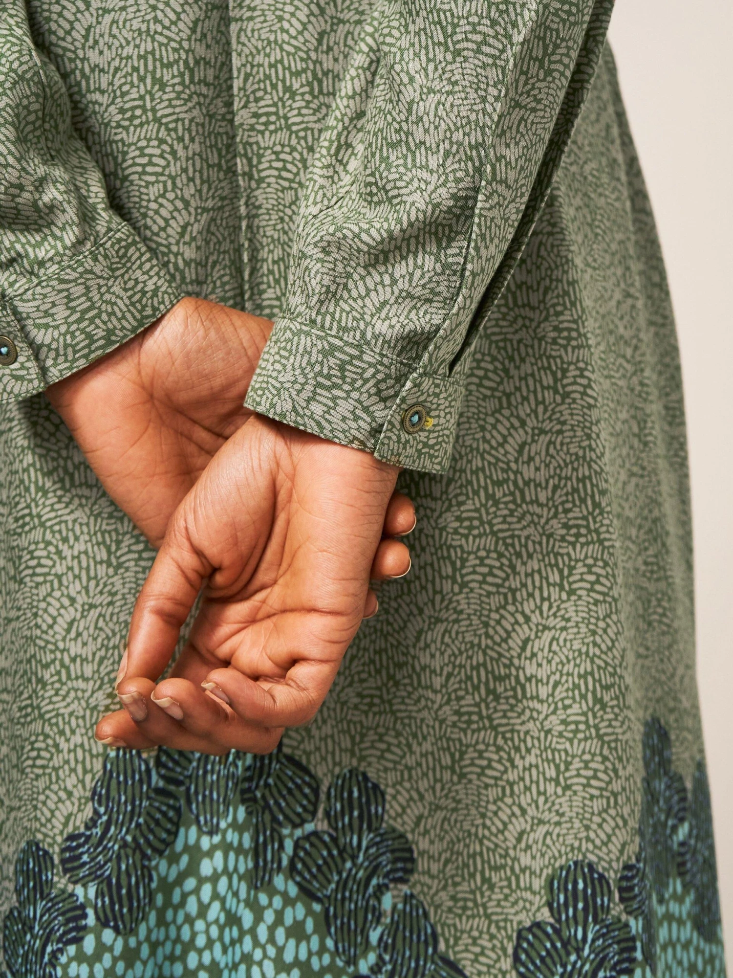 WHITE STUFF Renee Midi Shirt Dress In GREEN MULTI 4 WHITE STUFF Renee Midi Shirt Dress In GREEN MULTI - Image 4