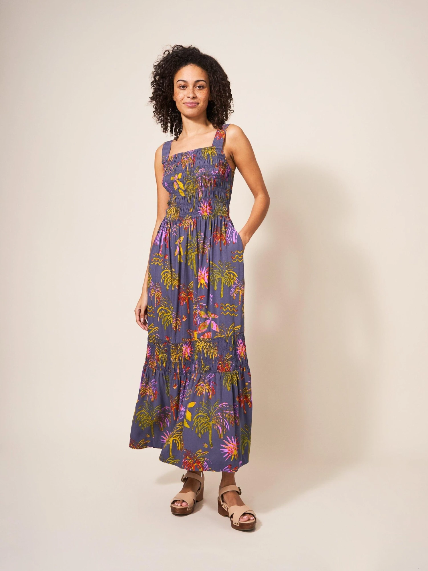WHITE STUFF Isabelle Eco Vero Maxi Dress In PURPLE MULTI 2 WHITE STUFF Isabelle Eco Vero Maxi Dress In PURPLE MULTI - Image 2