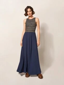 WHITE STUFF Faye Jersey Maxi Dress In NAVY MULTI 10 WHITE STUFF Faye Jersey Maxi Dress In NAVY MULTI -Whte Stuffy Store 438702 NAVY MULTI MF 1