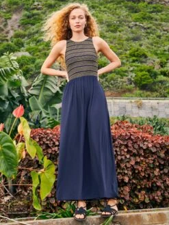 WHITE STUFF Faye Jersey Maxi Dress In NAVY MULTI