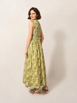 WHITE STUFF Erika Cotton Midi Dress In GREEN MULTI 12 WHITE STUFF Erika Cotton Midi Dress In GREEN MULTI -Whte Stuffy Store 438704 GREEN MLT MB