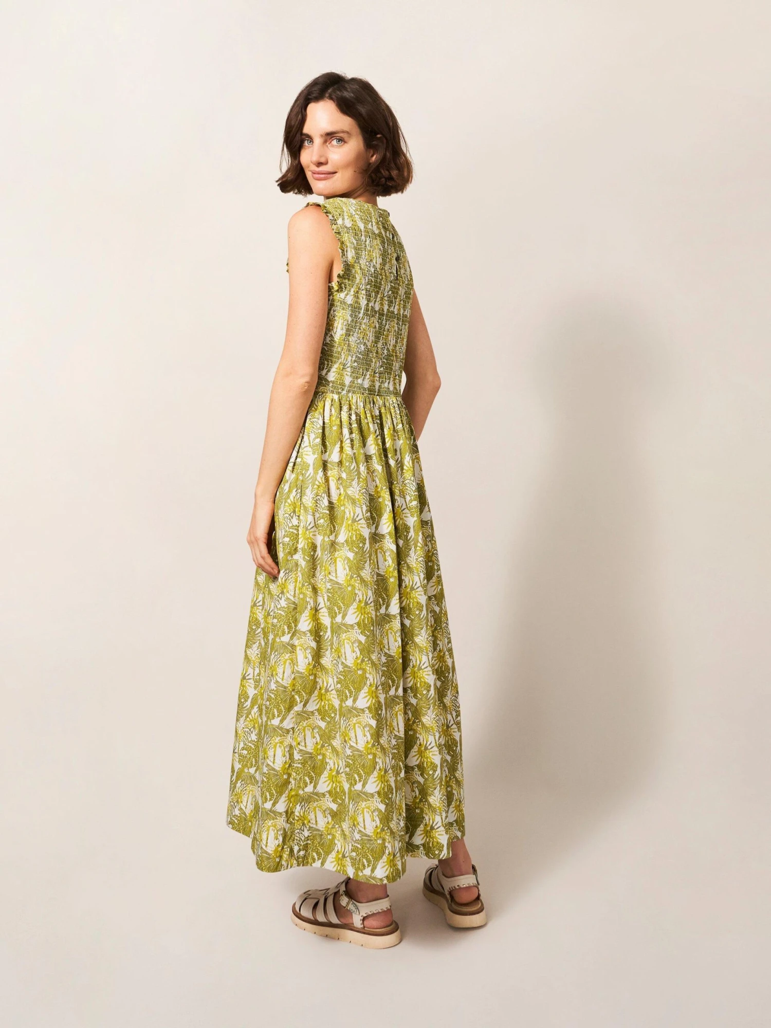 WHITE STUFF Erika Cotton Midi Dress In GREEN MULTI 5 WHITE STUFF Erika Cotton Midi Dress In GREEN MULTI - Image 5