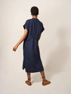 WHITE STUFF Marianne Linen Dress In DARK NAVY -Whte Stuffy Store 438705 DARK NAVY MB