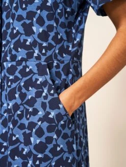 WHITE STUFF Rua Jersey Short Sleeve Shirt Dress In BLUE MULTI 9 WHITE STUFF Rua Jersey Short Sleeve Shirt Dress In BLUE MULTI -Whte Stuffy Store 438814 BLUE MLT MD 1